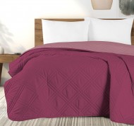 Copriletto trapuntato per letto una piazza e mezzo in microfibra reversibile Double-Color prugna e malva