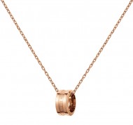 Collana in acciaio inossidabile con ciondolo in PVD placcato in oro rosato