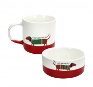 Set Bassotto tazza + ciotola pet in New Bone China linea Ivy