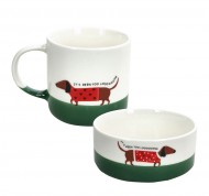 Set Bassotto tazza + ciotola pet in New Bone China linea Ivy