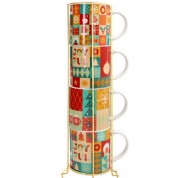 Set 4 tazze Xmas Wrap in New Bone China linea Natale