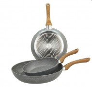 Set 3 padelle in alluminio linea Stone & Wood Style