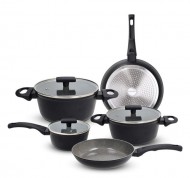 Batteria pendole 8 pezzi in alluminio nero linea Ceramic Stone
