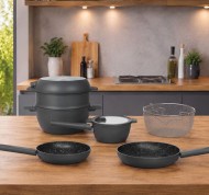 Batteria impilabile da 11 pezzi in alluminio antracite linea Modulo
